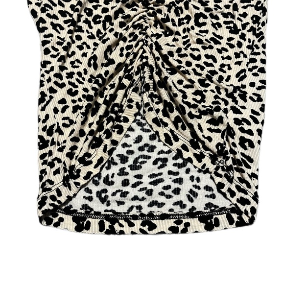 Orange Kiss - Leopard Print Ruched Front Top - Picture 5 of 6